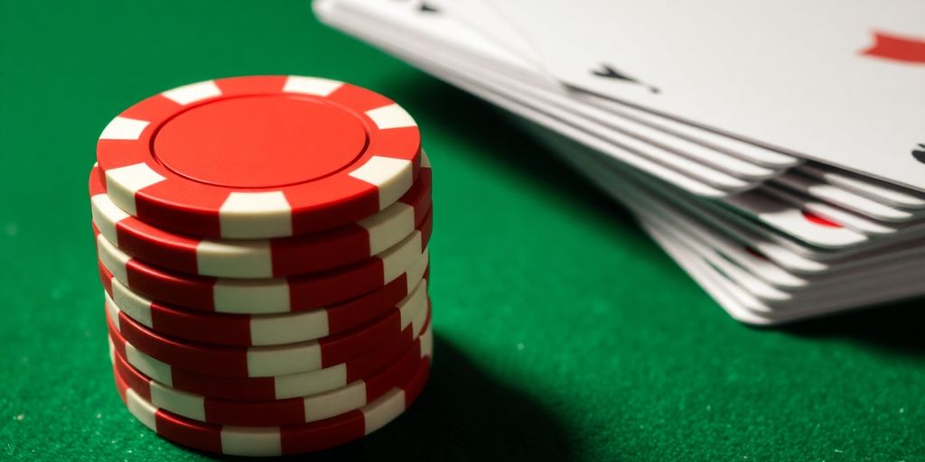 Poker chips and playing cards